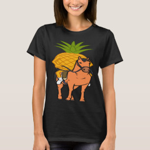 Pineapple Riding on Horse Ironic Horseriding Fruit T-Shirt