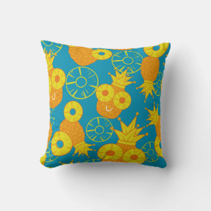 Pineapple Rings: Doodle Cartoon Vintage. Cushion