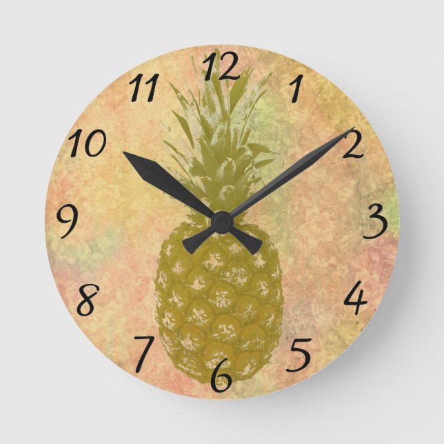 Pineapple Round Clock (Front)