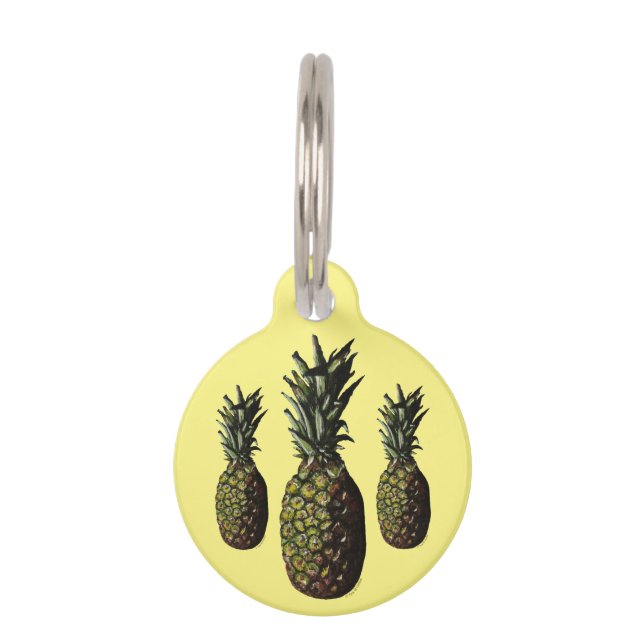 Pineapple Round Pet Tag (Front)