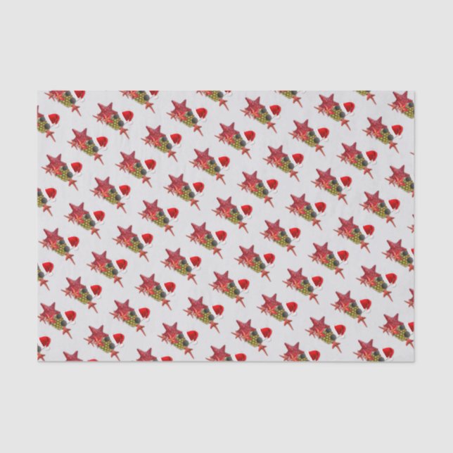 Pineapple Santa Starfish Beach Tissue Paper (Front)