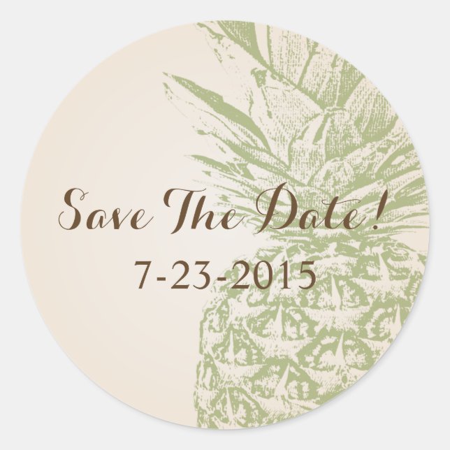 Pineapple Save The Date Sticker (Front)