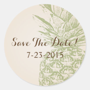 Pineapple Save The Date Sticker