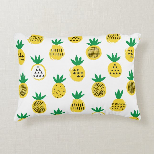 Pineapple seamless pattern. Kid design.  Decorative Cushion (Front)