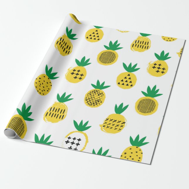 Pineapple seamless pattern. Kid design.  Wrapping Paper (Unrolled)
