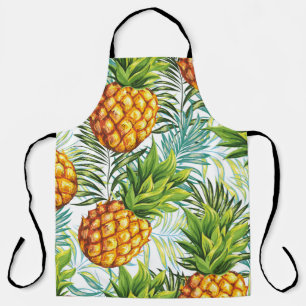 Pineapple. Seamless pattern. Vintage floral patter Apron