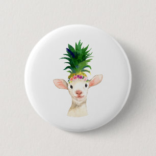 Pineapple Sheep Lamb Carnival 6 Cm Round Badge