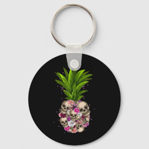 Pineapple Skull Funny Aloha Beaches Hawaiian Hawai Key Ring