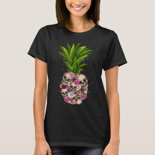Pineapple Skull Funny Aloha Beaches Hawaiian Hawai T-Shirt