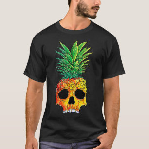 Pineapple Skull Funny Aloha Beaches Hawaiian Hawai T-Shirt