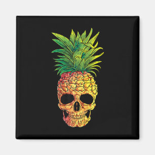 Pineapple Skull T Shirt Aloha Beaches Hawaiian Haw Magnet