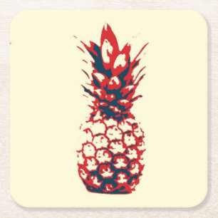 Pineapple Square Paper Coaster