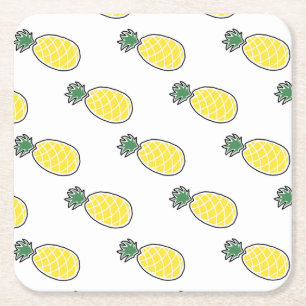Pineapple Square Paper Coaster