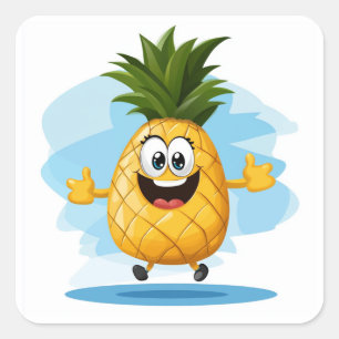 pineapple square sticker