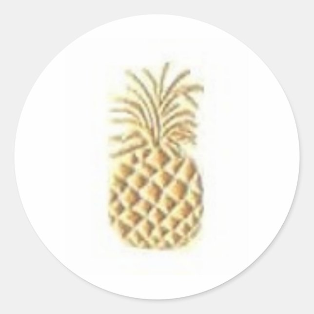 Pineapple Stamp Classic Round Sticker (Front)