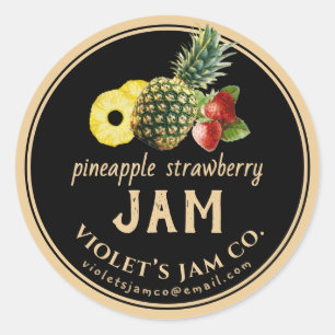 Pineapple Strawberry Jam Label