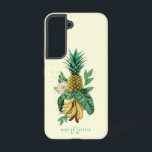 Pineapple Suite at The White Lotus Samsung Galaxy Case<br><div class="desc">Immerse yourself in the lush, luxurious world of HBO's The White Lotus with this officially licensed Pineapple Suite tropical design. Featuring a vibrant pineapple, a bunch of golden bananas, lush green foliage, and the serene elegance of a white lotus bloom, this artwork radiates island sophistication. Perfect for fans of the...</div>