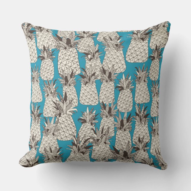 pineapple summer blue cushion (Front)