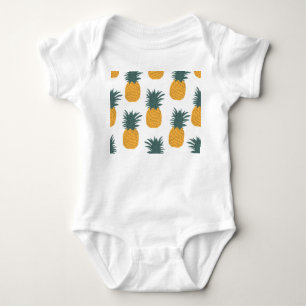 Pineapple Summer: Colourful Vintage Print. Baby Bodysuit