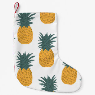 Pineapple Summer: Colourful Vintage Print. Small Christmas Stocking