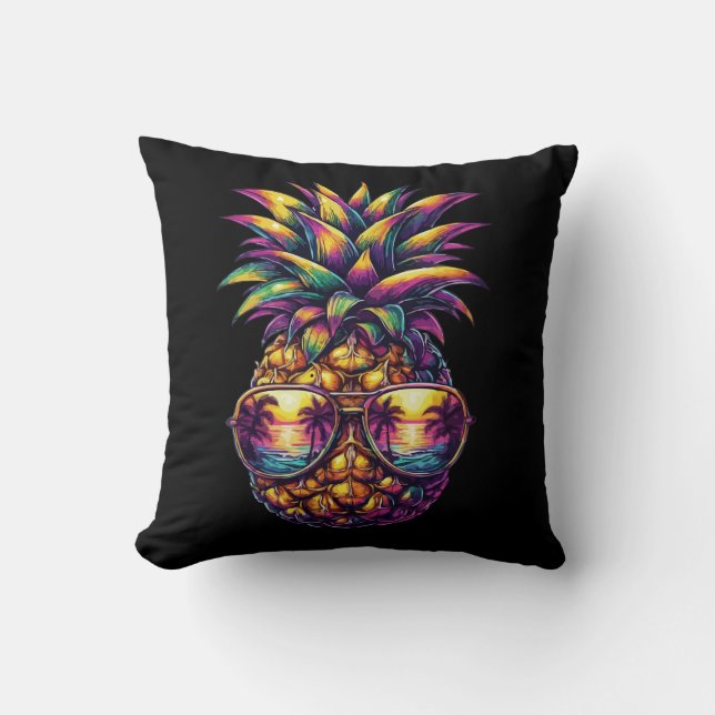 Pineapple Sunglasses Aloha Beaches Hawaii Cushion (Front)