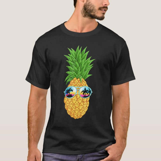Pineapple Sunglasses Aloha Beaches Hawaii Hawaiian T-Shirt (Front)