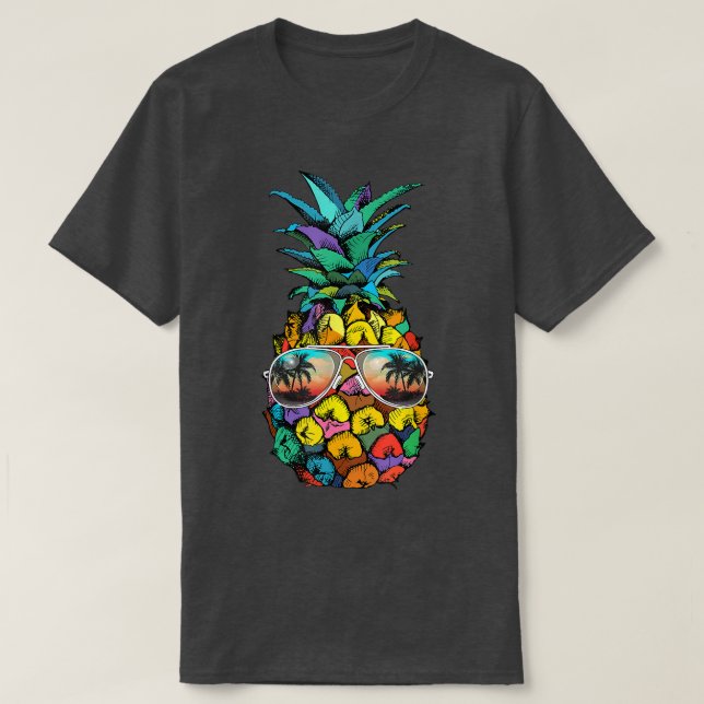 Pineapple Sunglasses Aloha Beaches Hawaii Hawaiian T-Shirt (Design Front)