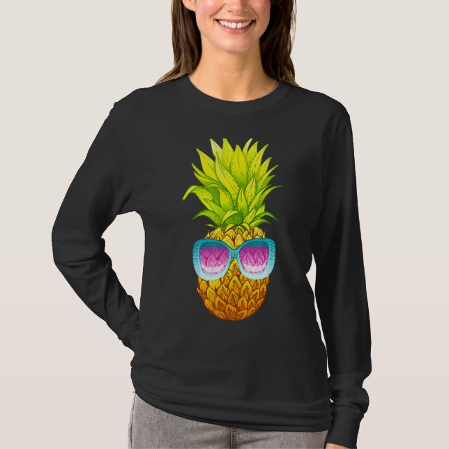 Pineapple Sunglasses Beach Summer T-Shirt (Front)