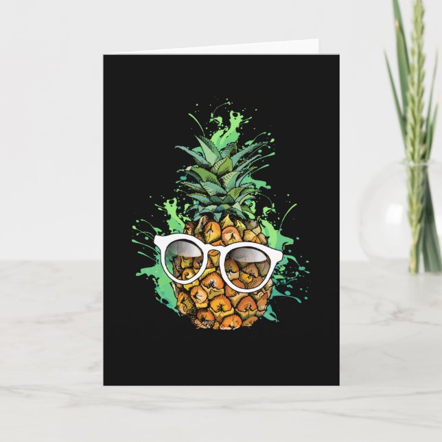 Pineapple Sunglasses Fruit Fruits Card (Front)