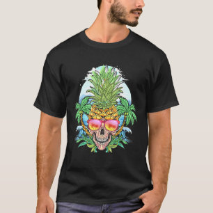 Pineapple Sunglasses Skull Aloha Beaches Hawaiian T-Shirt