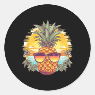 Pineapple Sungles Aloha Beaches Hawaii Hawaiian Me Classic Round Sticker