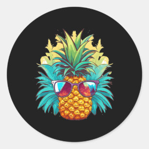 Pineapple Sungles Aloha Beaches Hawaii Hawaiian Me Classic Round Sticker