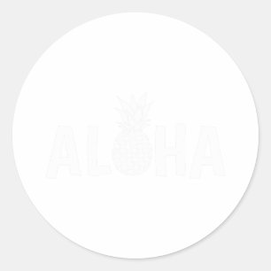 Pineapple Sungles Aloha Beaches Hawaii Hawaiian Wo Classic Round Sticker