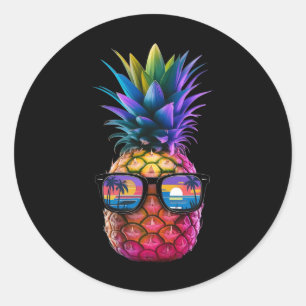 Pineapple Sungles Aloha Beaches Hawaii Party Hawai Classic Round Sticker