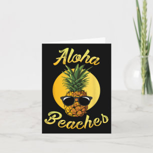 Pineapple Sungles T Shirt Aloha Beaches Hawaiian H Card