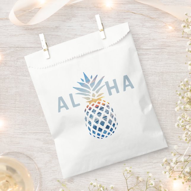 Pineapple Sunset and Blue Ocean Waves Favour Bag (Clipped)