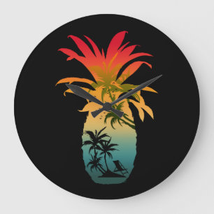 PINEAPPLE SUNSET LARGE CLOCK