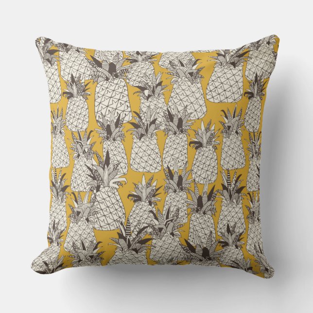pineapple sunshine yellow cushion (Front)
