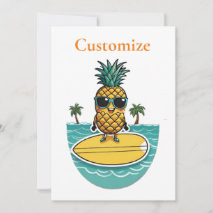 Pineapple Surfer Rides A Wave Thunder_Cove Invitation