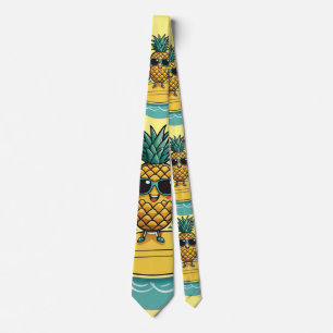Pineapple Surfer Rides A Wave Thunder_Cove  Tie