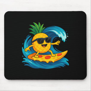 Pineapple Surfing Pizza Slice Funny Summer Tropica Mouse Pad