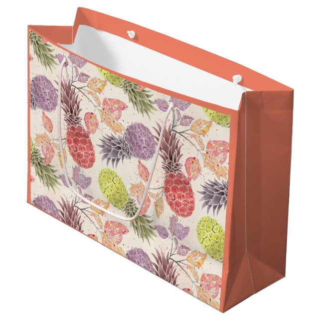 Pineapple, sweet couple, fruit large gift bag (Front Angled)