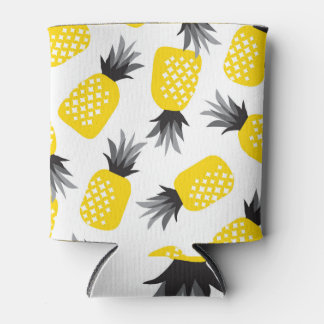 Pineapple Texture, Vintage Summer Pattern. Can Cooler