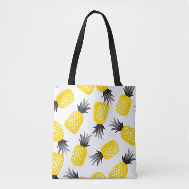 Pineapple Texture, Vintage Summer Pattern. Tote Bag (Front)