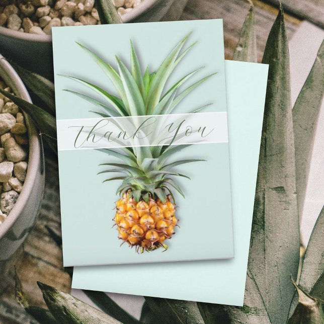 Pineapple Thank You Message Flat Card (Creator Uploaded)