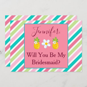 Pineapple Theme Bridesmaid Proposal Invitation