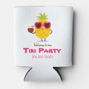 Pineapple Tiki Party Favour Can Cooler Luau