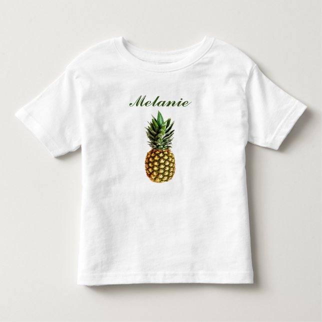 Pineapple toddler t shirt with custom name (Front)