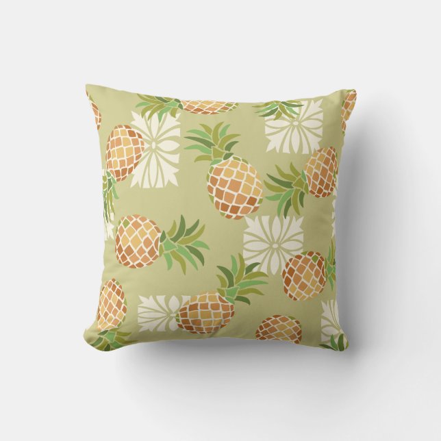 Pineapple Toss Yellow Green Cushion (Front)