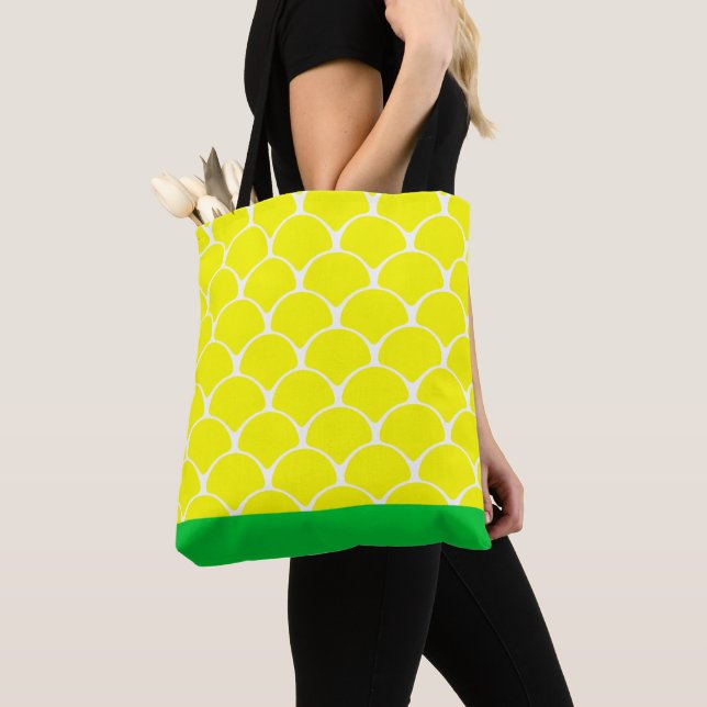 Pineapple Tote Bag Yellow (Close Up)